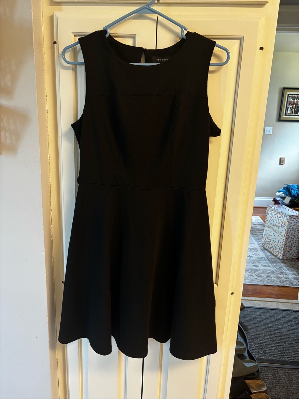 New Look Black Sleeveless Mini Fit-and-Flare Dress